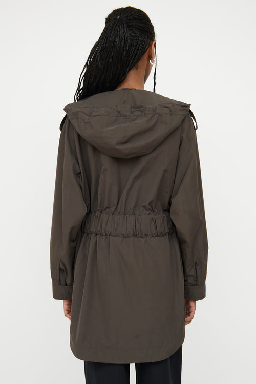 Akris Deep Green Belted Rain Jacket