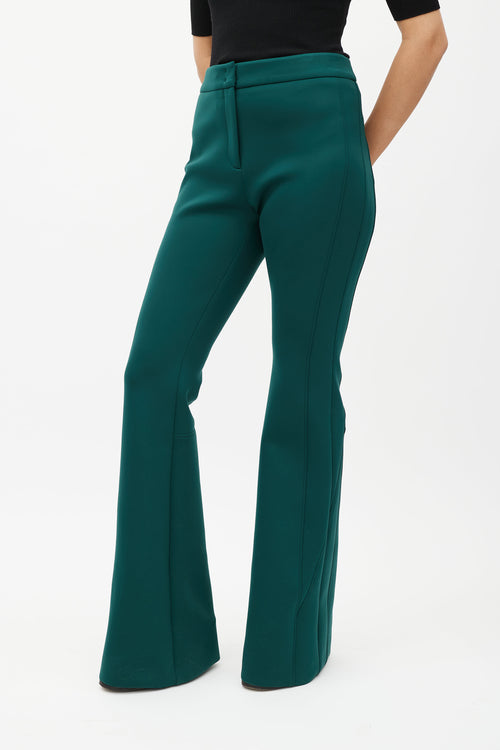 Akris Green Neoprene Flare Trouser