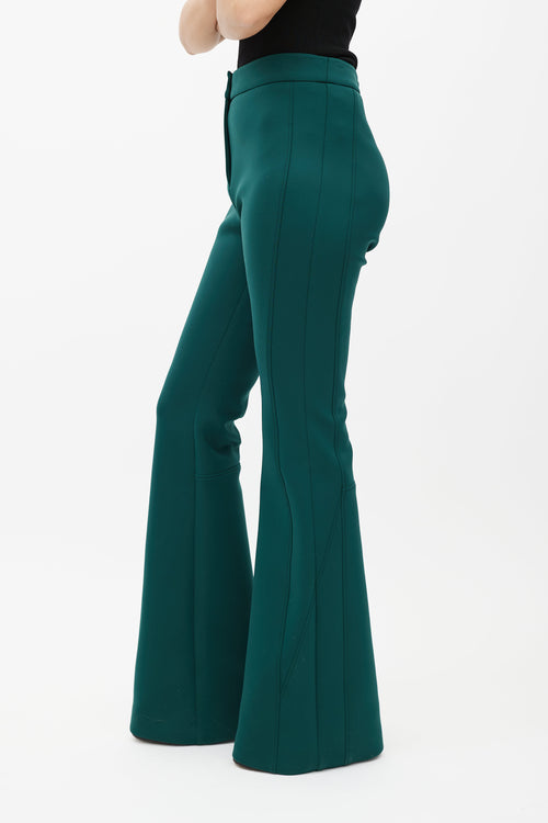 Akris Green Neoprene Flare Trouser