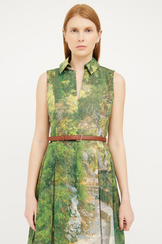 Akris Green Pleated Short Dress