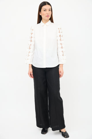 Akris Guipure Dot Sleeve Shirt