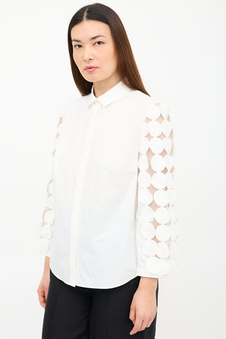 Akris Guipure Dot Sleeve Shirt