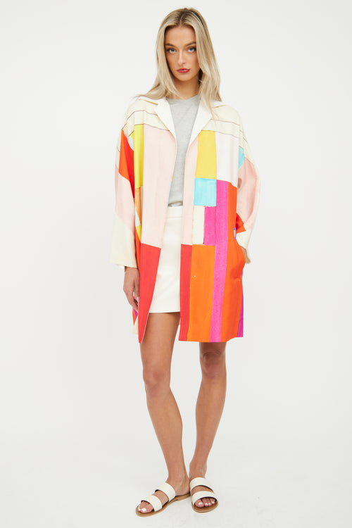 Beige 
Multi Colour Silk Blend Jacket Akris