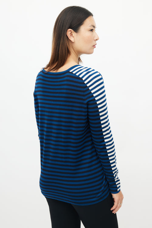 Akris Navy Multi Striped Sweater