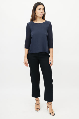 Akris Navy Silk Blend Top