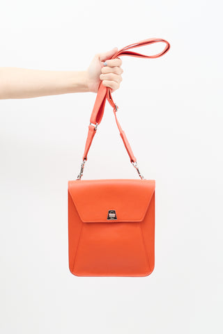 Akris Orange Leather Little Anouk Bag