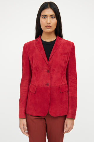 Akris Red Suede Blazer