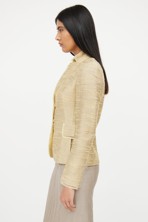 Akris Beige Woven Satin Blazer