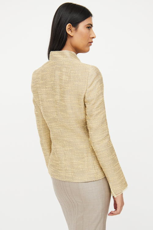 Akris Beige Woven Satin Blazer