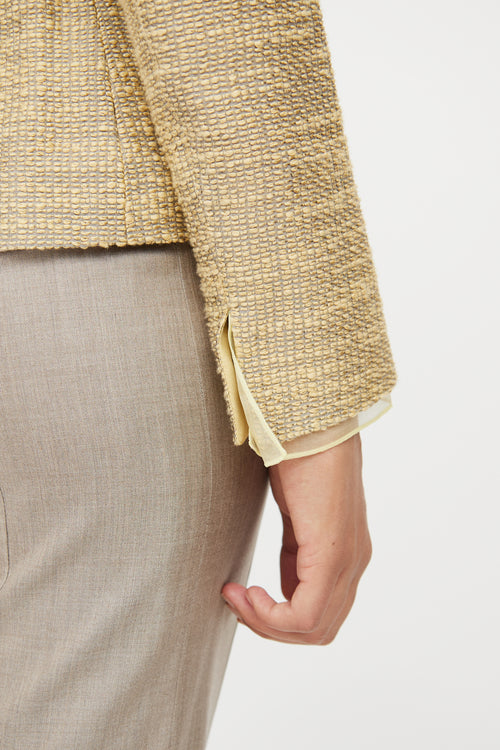 Akris Beige Woven Satin Blazer