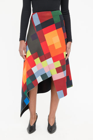 Akris Geometric Pattern Asymmetrical Skirt