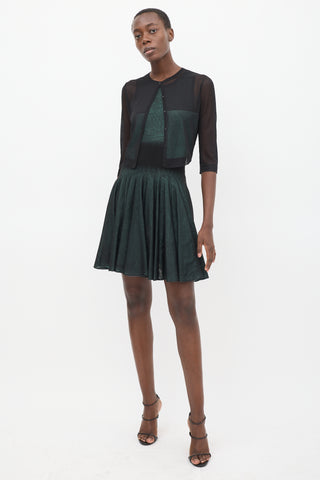 Alaïa Black 
Green Sheer Overlay Co-Ord Set