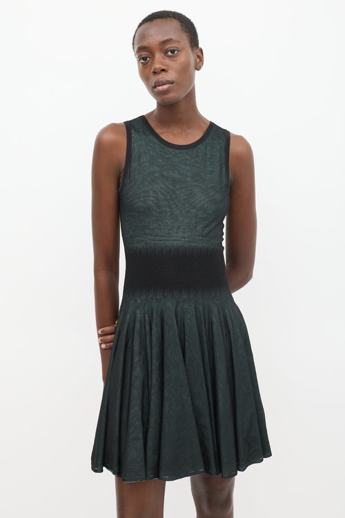 Alaïa Black 
Green Sheer Overlay Co-Ord Set