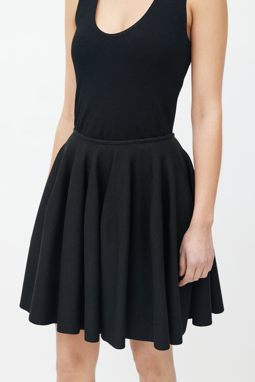 Alaïa Black Knit Shimmer Tulip Skirt