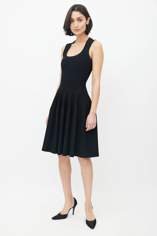 Alaïa Black Knit Sleeveless Tulip Flare Dress