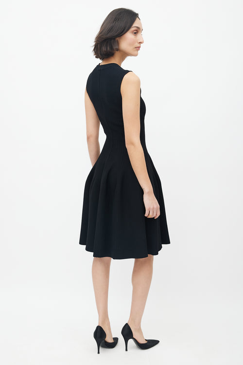 Alaïa Black Knit Sleeveless Tulip Flare Dress