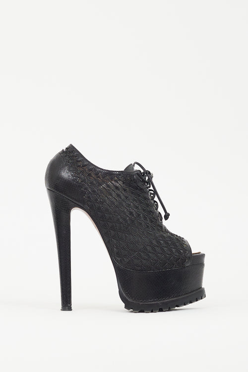 Alaïa Black Woven Platform Heel