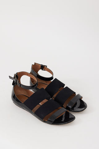 Alaïa Black Patent Leather Strappy Sandal