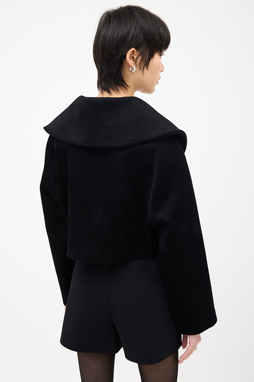 Alaïa Black Shawl Collar Cropped Jacket