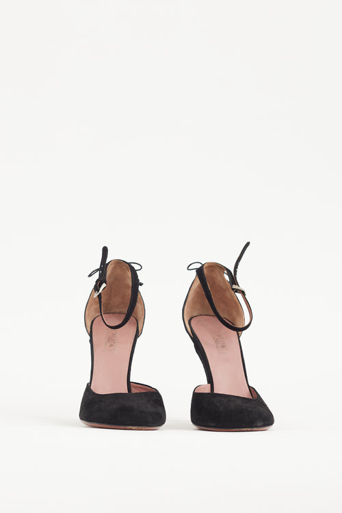 Alaïa Black Suede Lace Up Wedge Heel