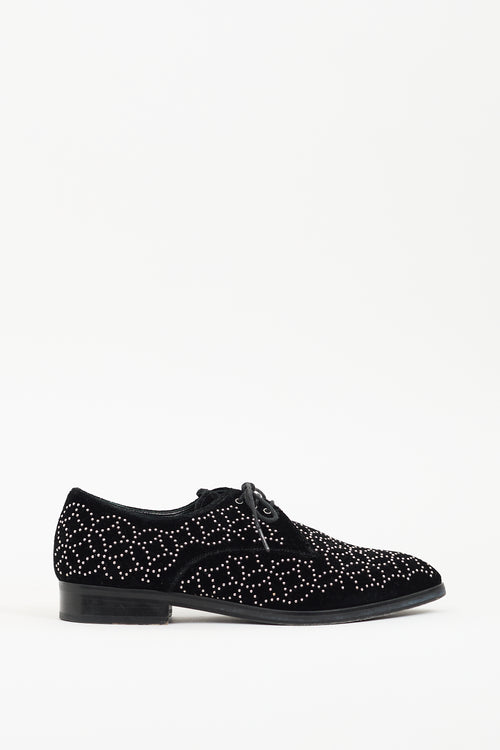 Alaïa Black Suede Studded Loafer