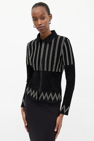 Alaïa Black Wool 
Cream Dotted Jacket