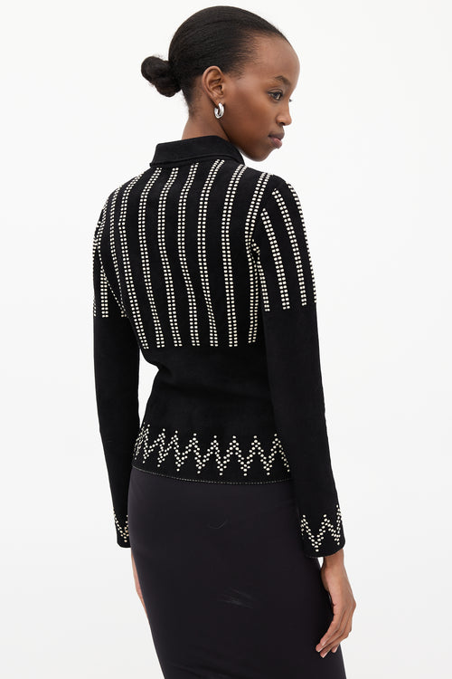 Alaïa Black Wool 
Cream Dotted Jacket