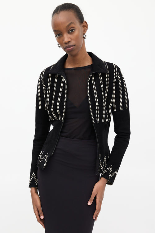 Alaïa Black Wool 
Cream Dotted Jacket