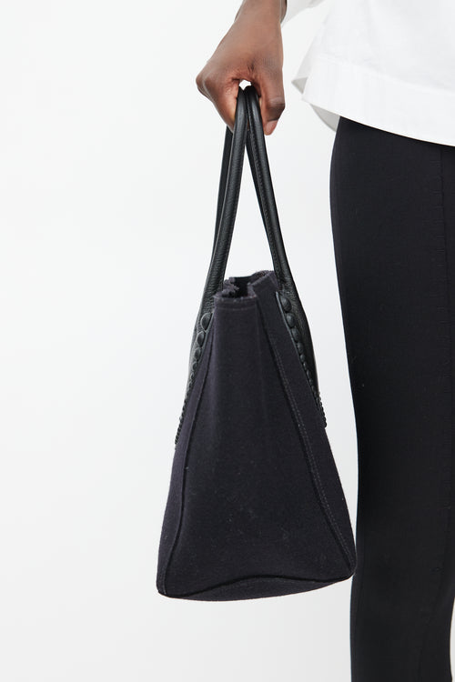 Alaïa Black Wool Felt Tote Bag