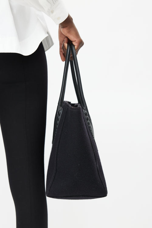 Alaïa Black Wool Felt Tote Bag