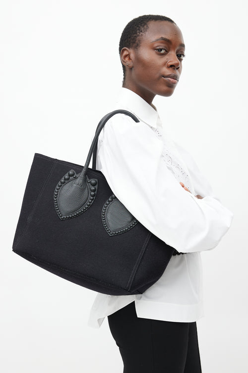 Alaïa Black Wool Felt Tote Bag