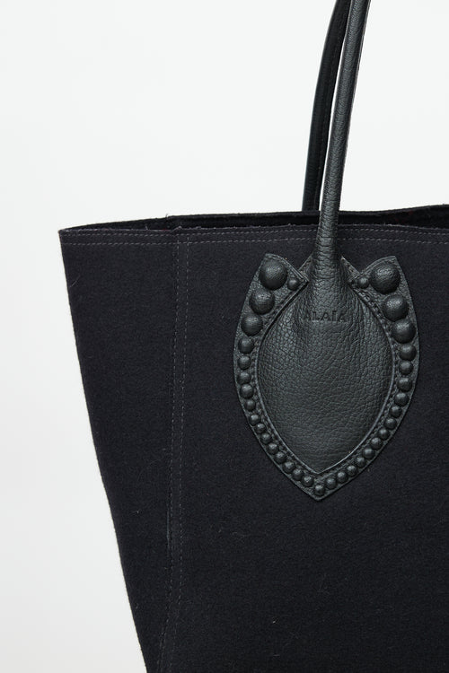 Alaïa Black Wool Felt Tote Bag