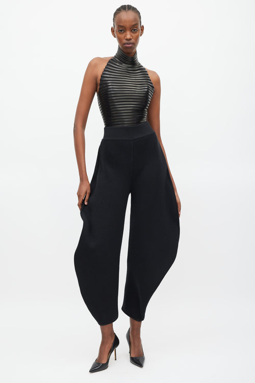 Alaïa Black Wool Ribbed Balloon Trouser