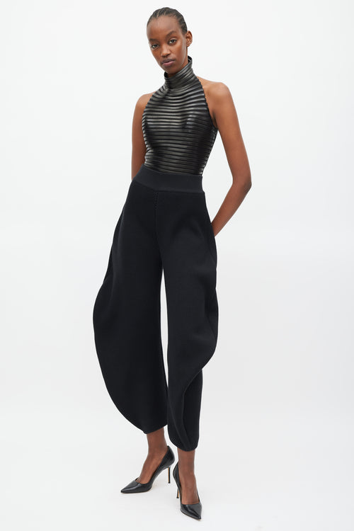 Alaïa Black Wool Ribbed Balloon Trouser