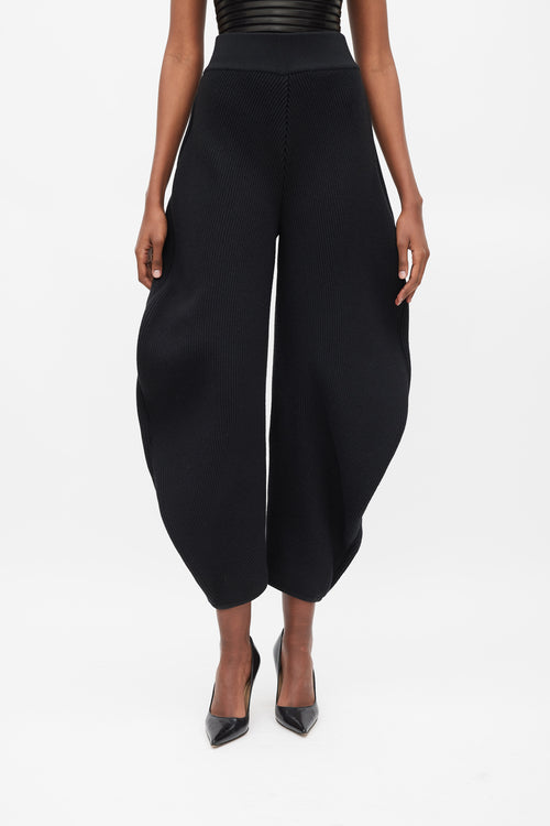 Alaïa Black Wool Ribbed Balloon Trouser