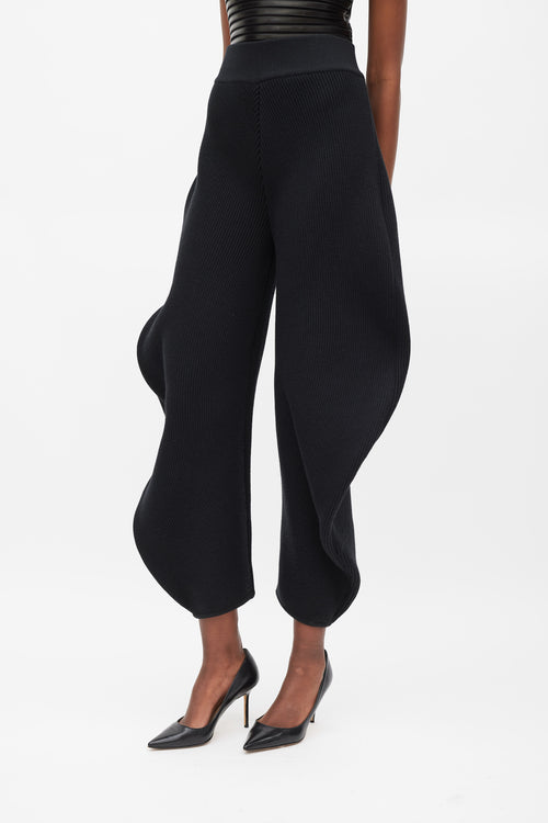 Alaïa Black Wool Ribbed Balloon Trouser