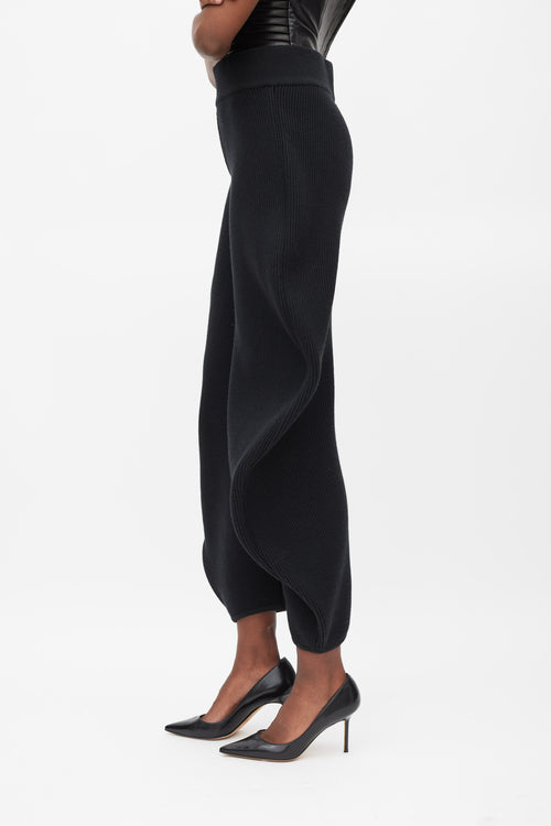 Alaïa Black Wool Ribbed Balloon Trouser