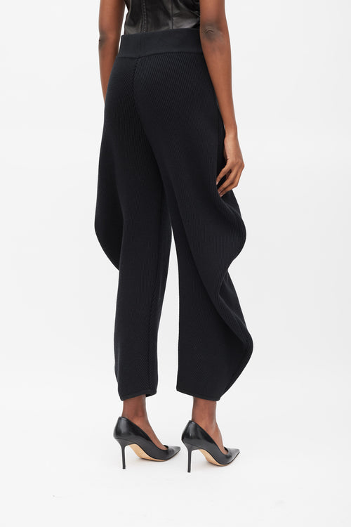 Alaïa Black Wool Ribbed Balloon Trouser