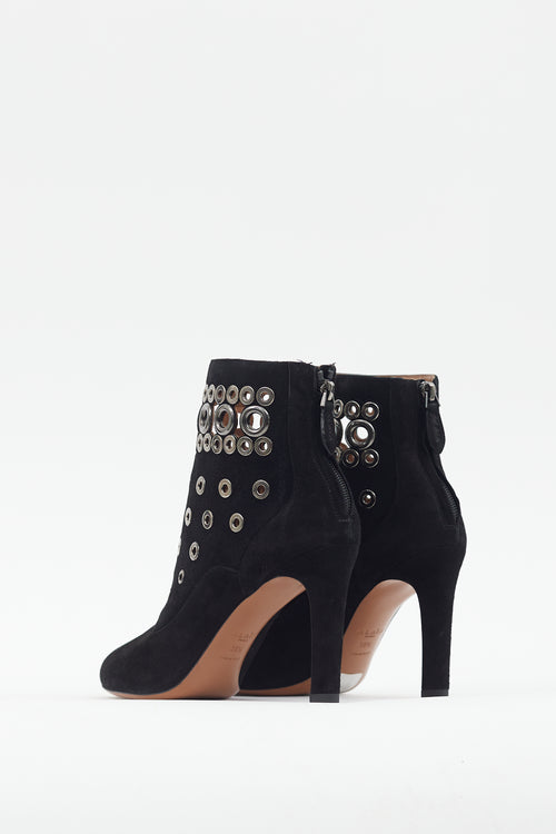 Alaïa Black 
Silver Grommet Boot