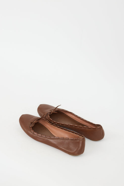 Alaïa Brown Leather Ballet Flat