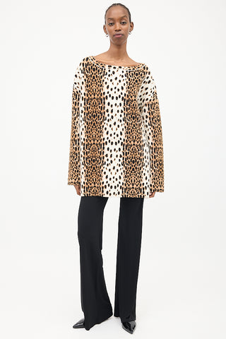 Alaïa Brown 
Multi Wool Jacquard Sweater