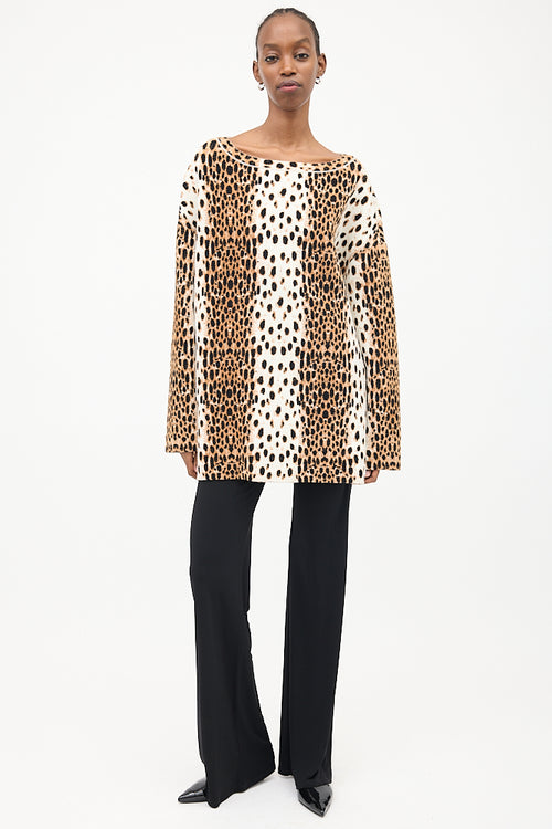 Alaïa Brown 
Multi Wool Jacquard Sweater