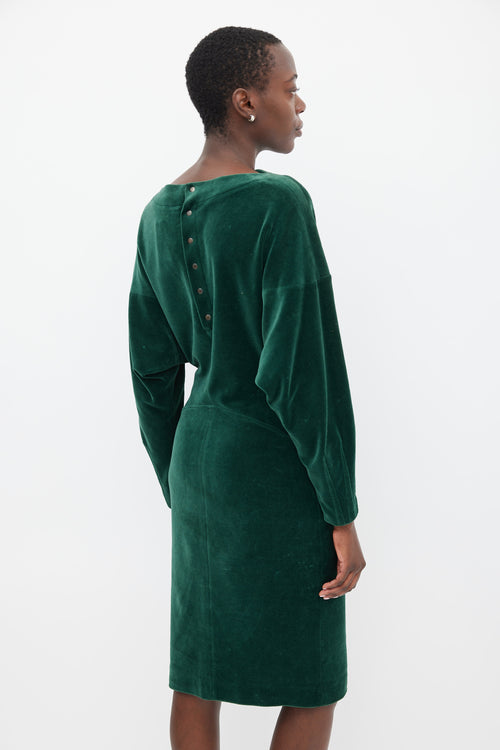 Alaïa Green Velour Midi Dress