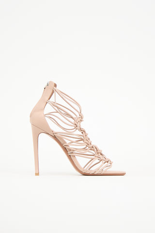 Alaïa Leather Cage Heeled Sandal