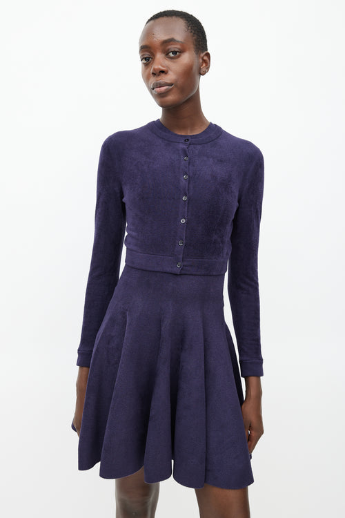 Alaïa Navy Cropped Cardigan