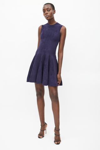 Alaïa Navy Skater Ruffled Dress