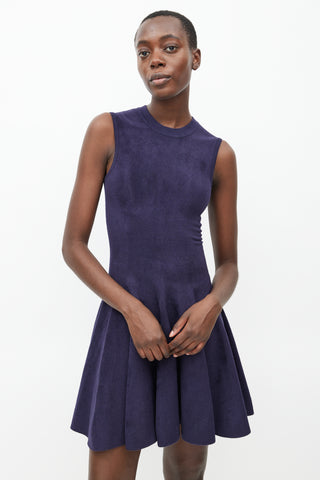 Alaïa Navy Skater Ruffled Dress