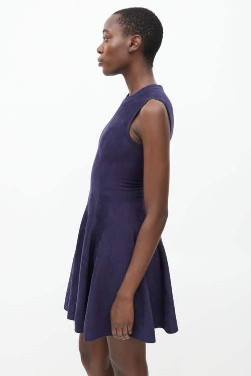 Alaïa Navy Skater Ruffled Dress