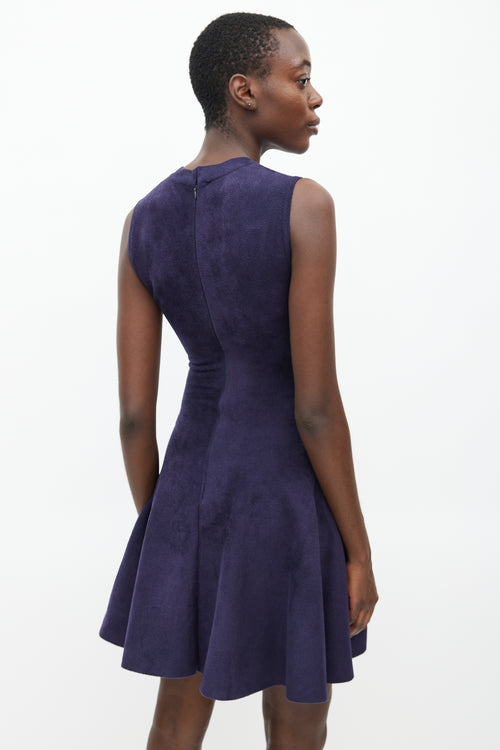 Alaïa Navy Skater Ruffled Dress