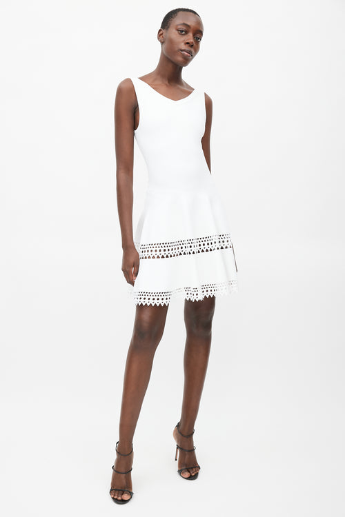 Alaïa White Cut Out Flared Dress